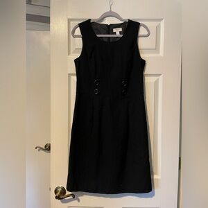 LOFT Black Textured Mini Dress